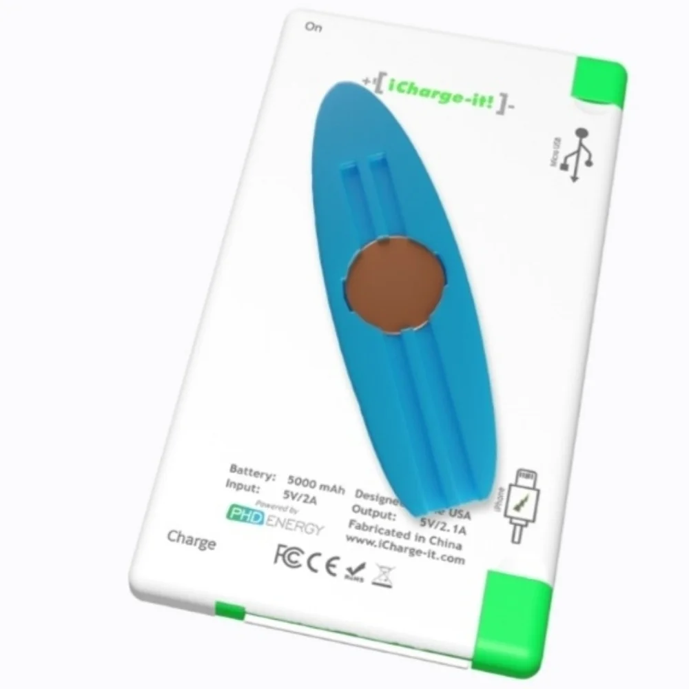 Power Bank, Surfboard Charm iPhone Android Cell / Tablet